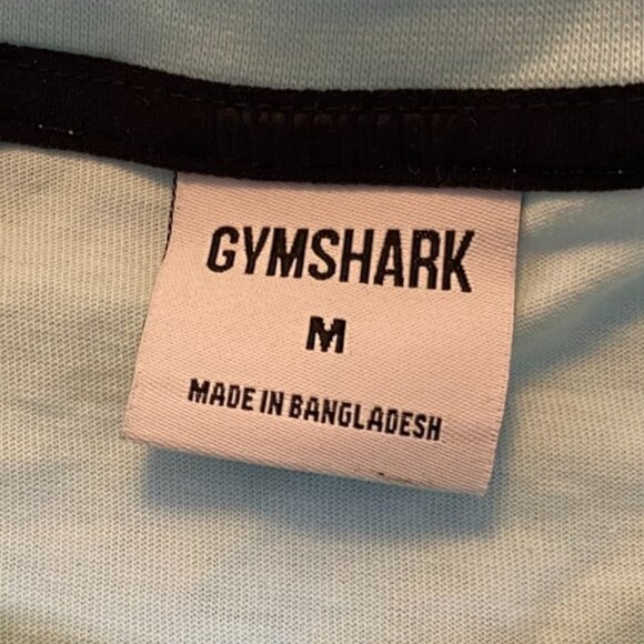 Gymshark Men's T-Shirt Medium Short Sleeve Light Blue Crew Neck Casual Classic - Picture 3 of 8